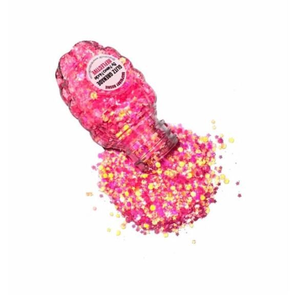 🦋B2G1🦋NEVA NUDE Cosmetic Glitter Glitz Grenade In Aloe Gel | RASPBERRY RUSHIE UV - Picture 1 of 4